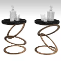 Light Luxury Side Table Side Table Corner Table Coffee Table Decorative Table Round Side Table Wine Bottle Wine Set Coffee Table 3d model
