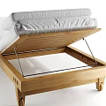 Outdoor Wooden Lounge Chair With White Cushions Adjustable Backrest And Sturdy Frame Design