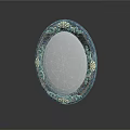 Oval Decorative Frame With Ornate Border Vintage Style Bronze Gold Accents White Background