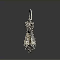 Decorative Metal Hanging Ornament With Intricate Filigree Design And Red Accent