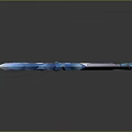 Elegant Blue Fantasy Bow With Decorative Spikes And Mythical Weapon Design