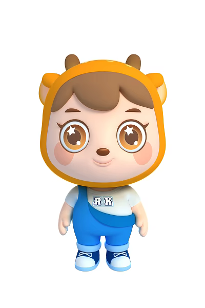 Modern Cartoon Character Deer Boy 3d model