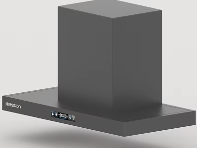 Modern Black Kitchen Range Hood With Digital Display And IMMAGON Modern Design 3d model