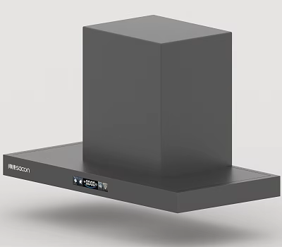 Modern Black Kitchen Range Hood With Digital Display And IMMAGON Modern Design 3d model