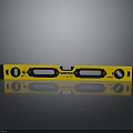 Yellow And Black Spirit Level Tool With Bubble Vials For Measuring Horizontal Vertical Levels