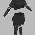 Stylish Black Fashion Outfit With Short Top Shorts And Leggings Featuring White Straps
