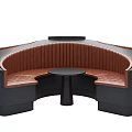 Stylish Modern Public Seating With Circular Multifunctional Sections In Various Color Tones 3d model