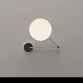 Modern Minimalist Pendant Light With Round White Shade And Silver Metal Bracket