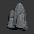 Gray Stacked Rock Formation With Textured Surface And Natural Sculptural Design
