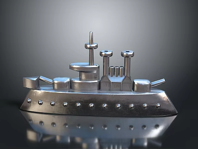 Vintage Metal Steamship Model As Classic Water Transport With Detailed Design 3d model