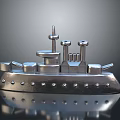 Vintage Metal Steamship Model As Classic Water Transport With Detailed Design