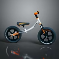 Kids White and Orange Balance Bike with Black Tires and Kiddy Bike Design