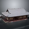Oriental Traditional Architecture With Tile Roof Wooden Structure And Small Pavilion