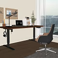 Desk and Chair Combination Desk and Chair Desk Computer Desk Writing Desk Computer Chair Decorative Ornaments Computer 3d model