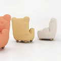 Cute Bear Shaped Single Sofa in Multiple Colors with Fabric Textured Design 3d model