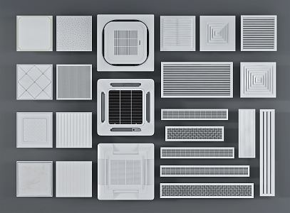 Modern air outlet central air conditioning outlet exhaust fan aluminum gusset 3d model