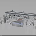 Detailed Industrial Building Complex Model Featuring Steel Frames Towers And Piping Systems