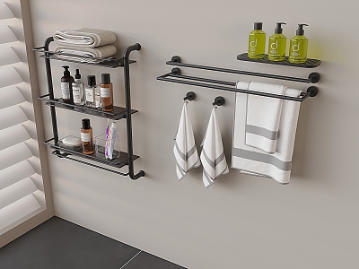 Towel bar Towel rack Towel venetian blinds Bath toiletries 3d model