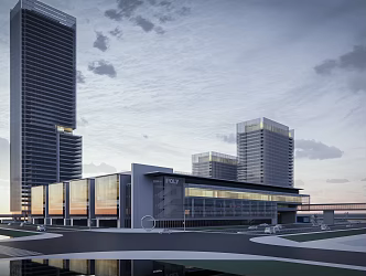 modern office building office building 3d model