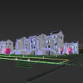 Modern Townhouses Architectural Design With Landscaping 3d model