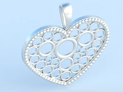 Heart Pendant Jewelry Earrings 3d model