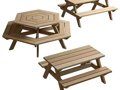 Wooden Outdoor Chairs With Various Designs For Durable And Comfortable Outdoor Use 3d model