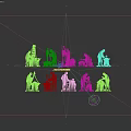 Multiple People Silhouettes Disassembling And Installing Functional Mechanical Equipment Tools