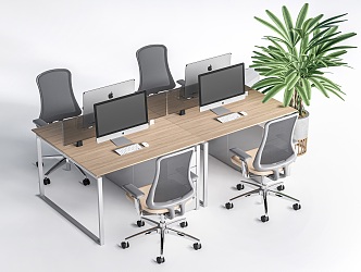 Modern Office Desk and Chair Workstation Desk and Chair Public Office Furniture Staff Desk and Chair 3d model