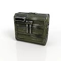 Vintage Green Metal Storage Box With Rustic Clasps Lock And Distressed Finish