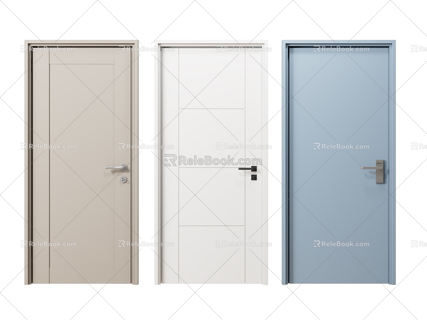 Apartment swing door home bedroom door bathroom door 3d model