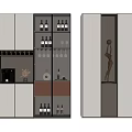 Modern Wine Cabinet With Glass Doors And Wine Bottle Display Storage Design