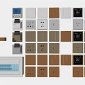 Modern switch switch socket password lock distribution box 3d model