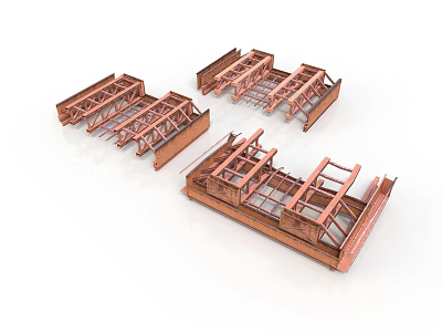 Industrial Metal Frame Equipment With Multiple Structural Components For Construction Use 3d model