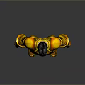 Male Warrior Character In Golden Armor With Creature Inspired Details