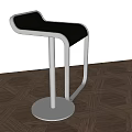 Modern Bar Stool With Metal Frame And Black Seat In Minimalist Interior Space