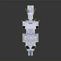 Pixelated Ice Bear Game Character With Blocky Structure And Icy Texture Design