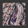 Garden Landscape Featuring Colorful Pink And Purple Rock Formations With Natural Terrain Design