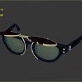 Fashionable Vintage Sunglasses With Black Frame Gold Accents And Tinted Lenses