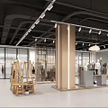 Modern Clothing Store Interior Design With Fashion Displays Mannequins Pendant Lights And Decorative Plants