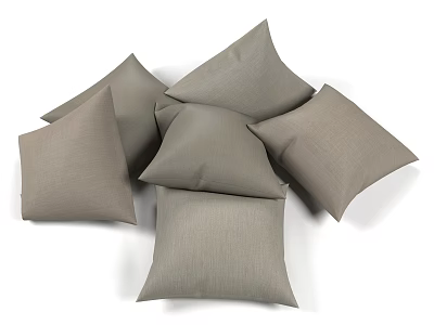 Multiple Gray Fabric Decorative Throw Pillows For Sofa And Bed Decoration 3d model