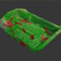 Detailed Ancient Stone Carving Model with Pathway and Green Vegetation Elements