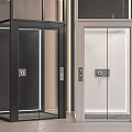 Modern Black and White Elevator with Glass Doors and Sleek Contemporary Design