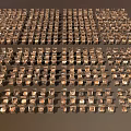 Many Handcrafted Wooden Chairs With Natural Wood Grain Neatly Arranged In Rustic Design