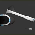 PlayStation VR Headset Modern Design With Black White Blue Accents And Connected Cable