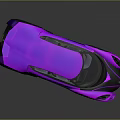 Futuristic Purple Sports Car With Sleek Body And Reflective Surface Design Elements