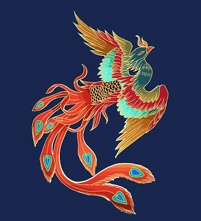 New Chinese Carved Phoenix Phoenix Bird King of Birds Phoenix Dance Nine Days Luan Feng Xuan Bird Dragon Phoenix 3d model