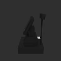 Black Commercial Device With Display Screen Upright Pole And Square Base