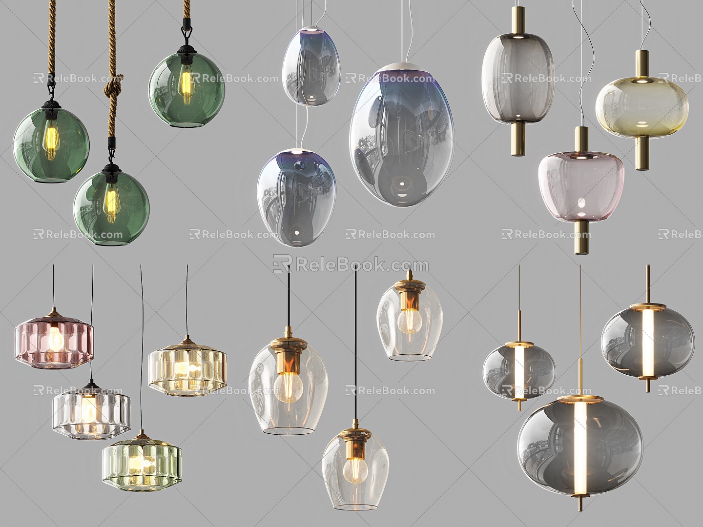 Modern Chandelier Glass Chandelier Restaurant Chandelier 3d model