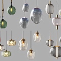 Modern Chandelier Glass Chandelier Restaurant Chandelier 3d model