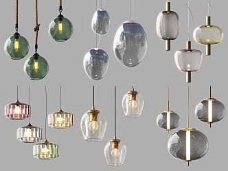 Modern Chandelier Glass Chandelier Restaurant Chandelier 3d model